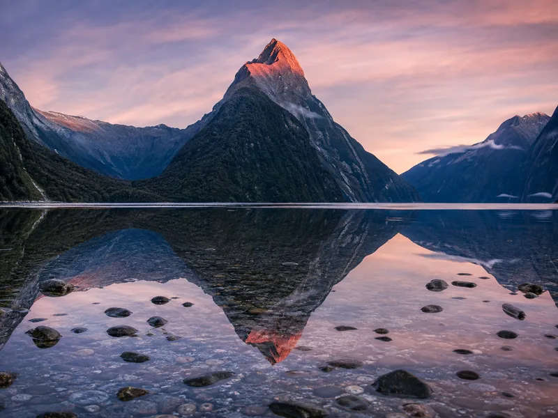 Mitre Peak rising 1,692 m from the water